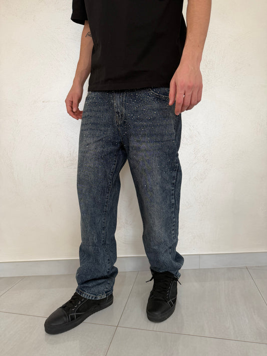 Jeans Baggy Diamond Effect