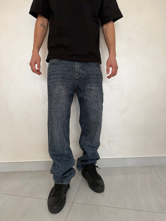Jeans Baggy Diamond Effect
