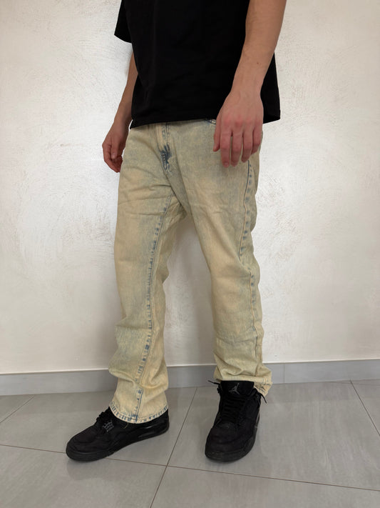 Jeans Flared Washed Chiaro